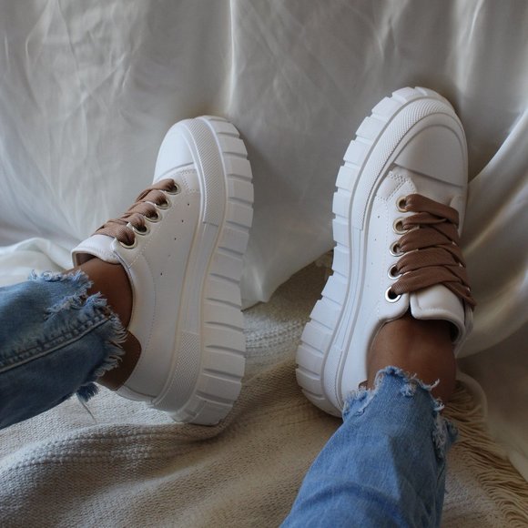 🚨LAST ONE// White platform sneakers - Picture 3 of 6